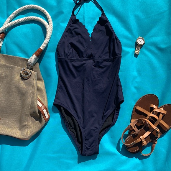 J Crew 🆕 size 2 4 6 one piece navy swimsuit f0762 - Picture 2 of 6